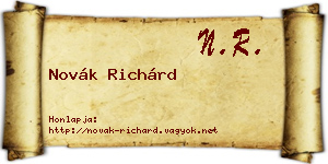 Novák Richárd névjegykártya